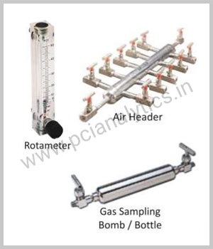 Rotameter, Gas Sampling Bomb, Air Header